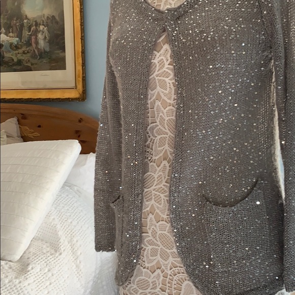 Taylor Marcs Silver Sequined Sweater. - Picture 3 of 8